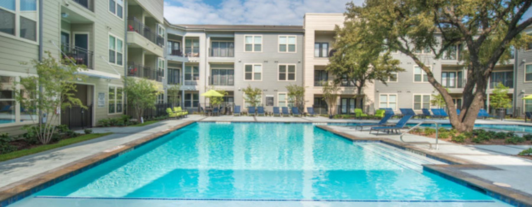 a swimming pool in a backyard